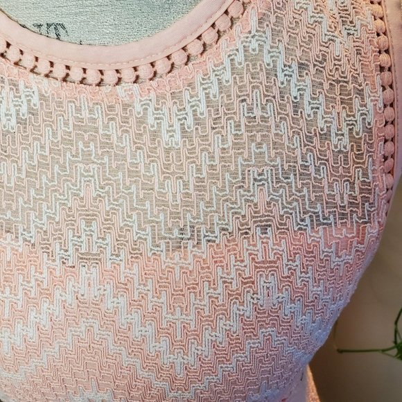 GUESS | Maxi Light  Salmon Backless Side Slit Macramè Janet Dress (Size L) - Picture 7 of 16